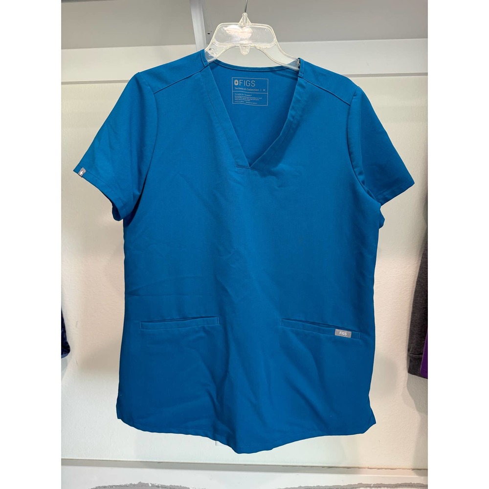 Limited Edition Alps Blue Figs Technical Collection 2 Pocket Scrub Top Size M‎
